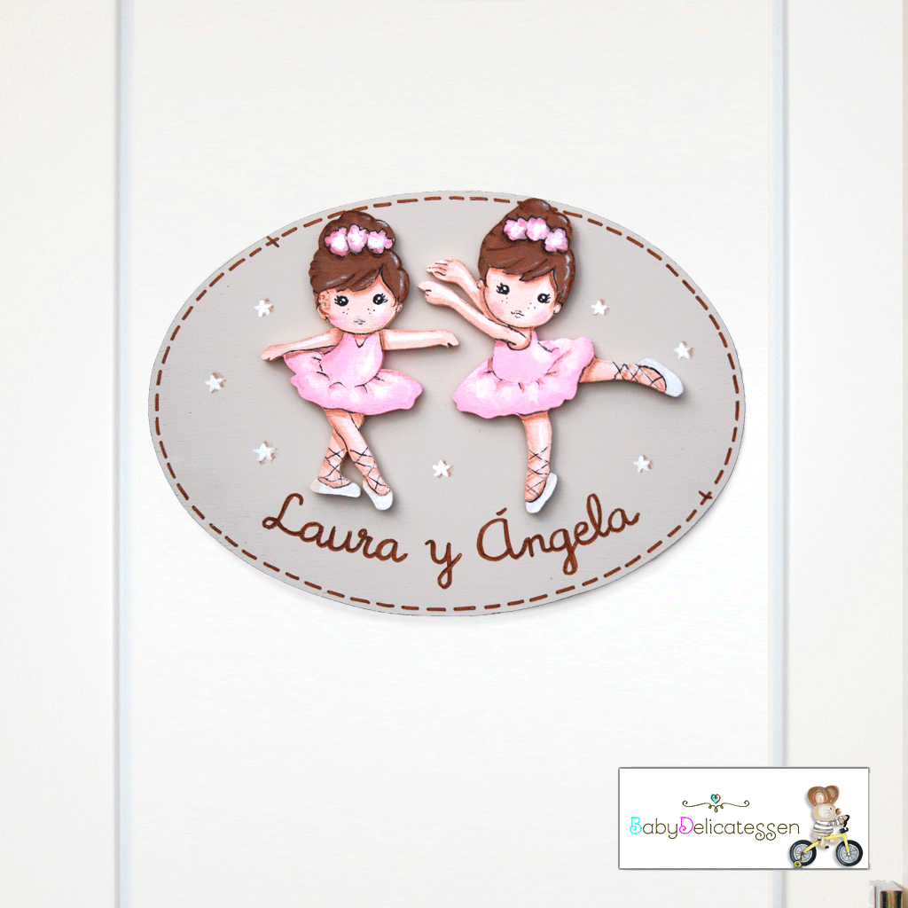 Placa de puerta dos bailarinas