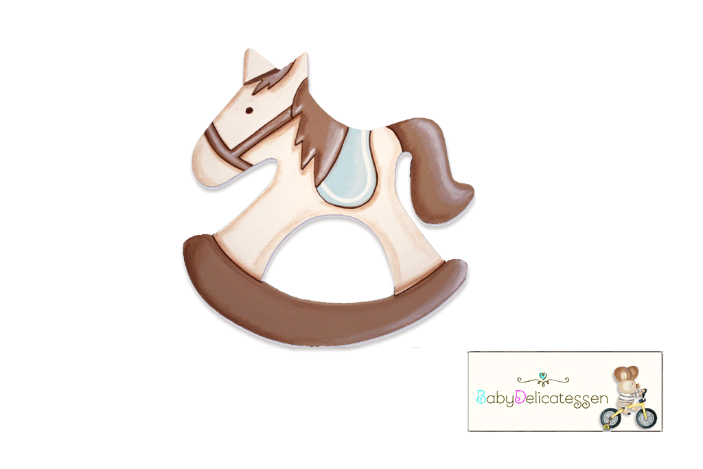 Figura de madera de caballito balancín