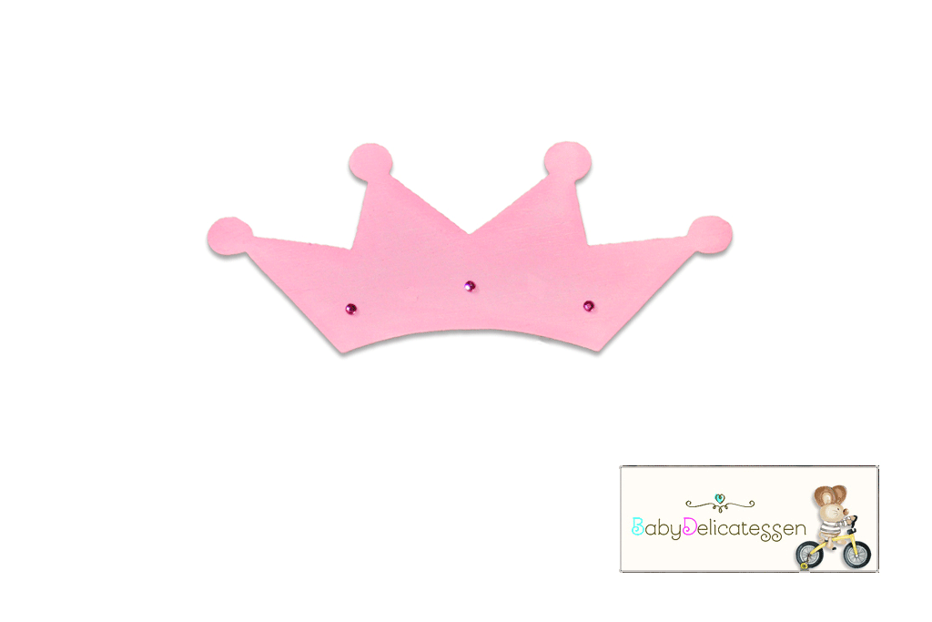 Figura de madera de corona con brillantes
