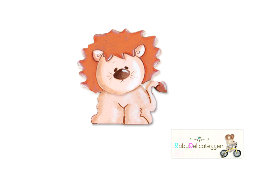 Figura de madera de leoncito