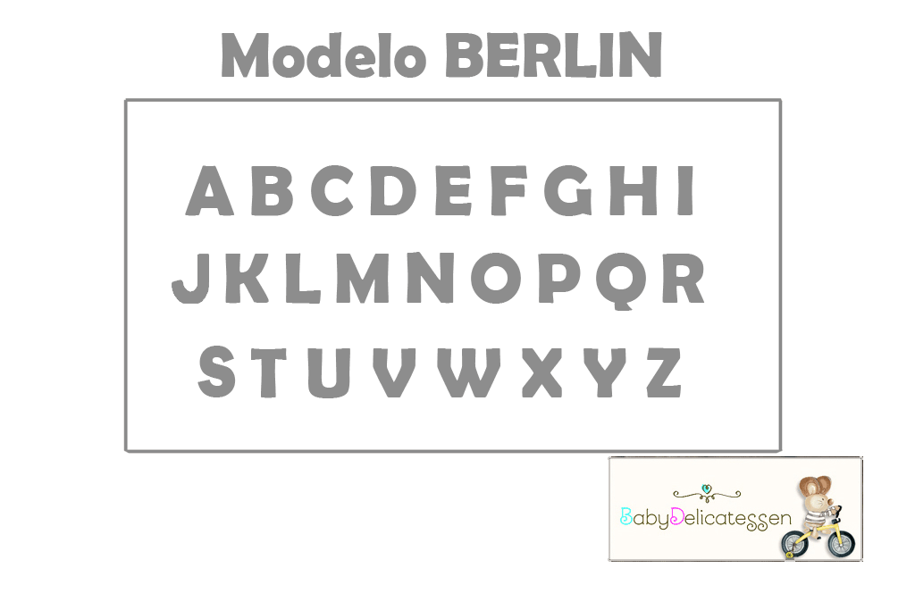 Letras de madera sueltas para apoyar tipo berlin. 12 cm. de altura