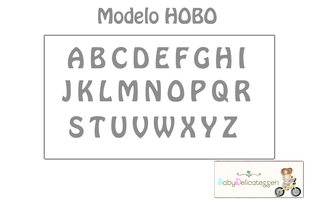 Letras de madera sueltas para pared tipo Hobo deco variada. 12 cm. de altura
