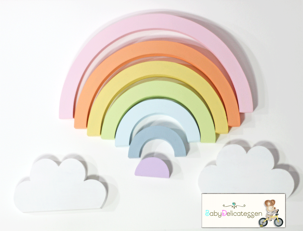 Arcoiris de madera babydelicatessen para decoración infantil