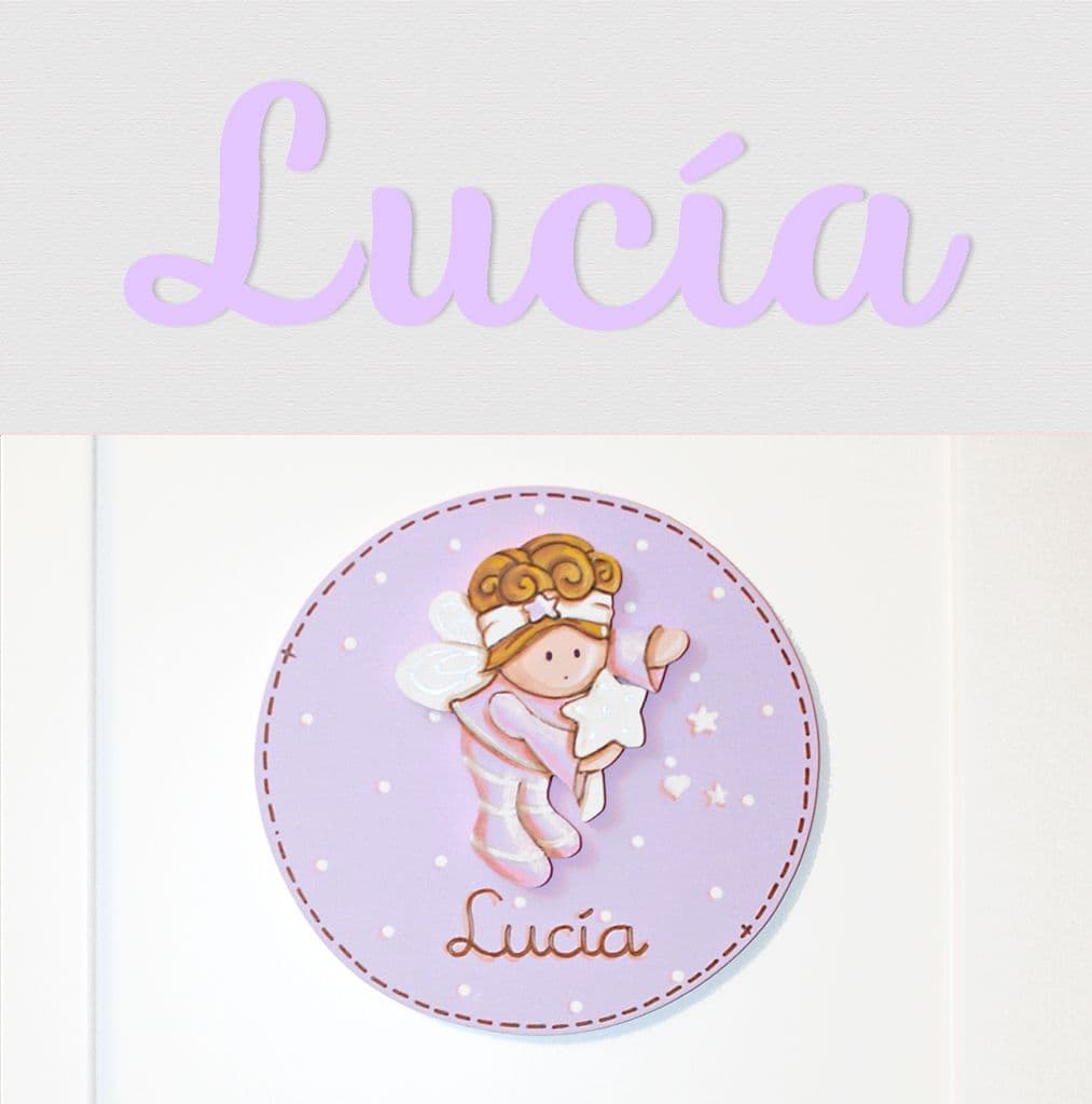 pack placa de puerta y letras de madera babydelicatessen