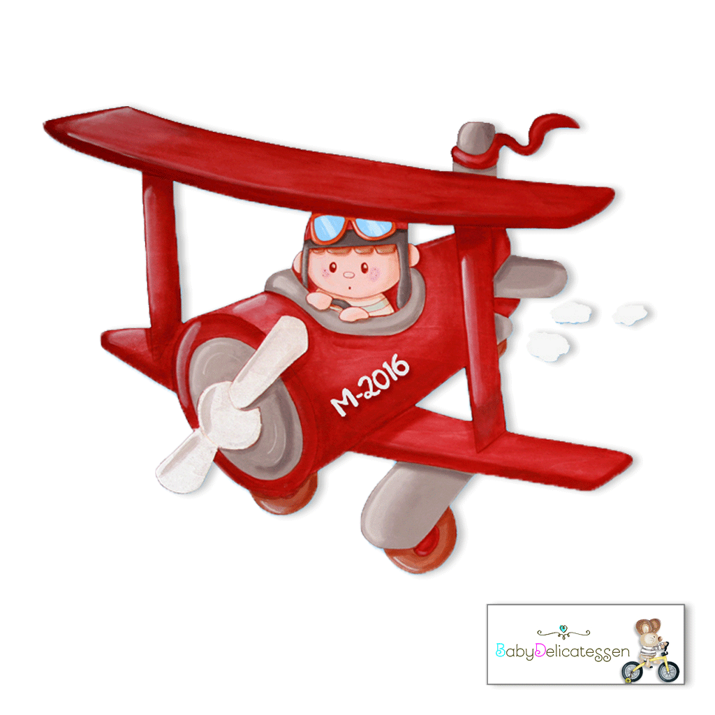 Silueta Niño con Avión