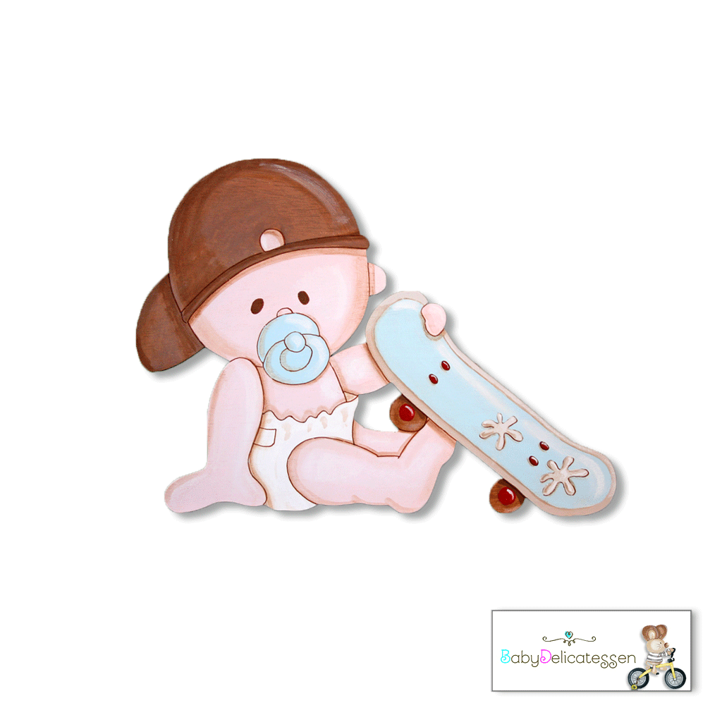 Silueta Bebé con skate