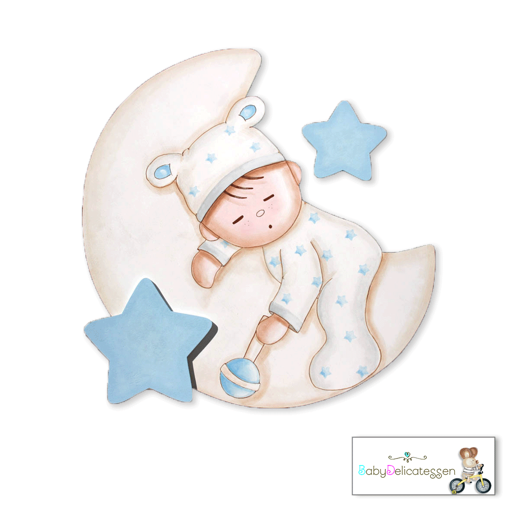 Bebé en luna silueta infantil