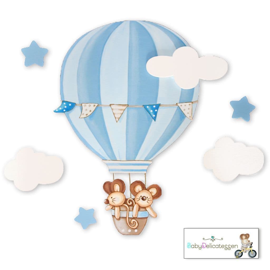 Silueta infantil globo con ratones