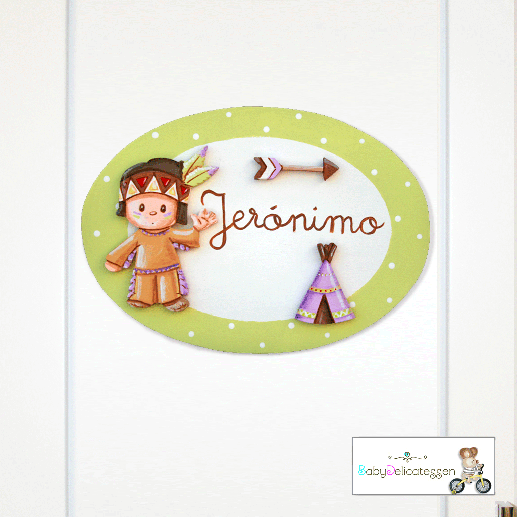 Placa de puerta indio con tipi