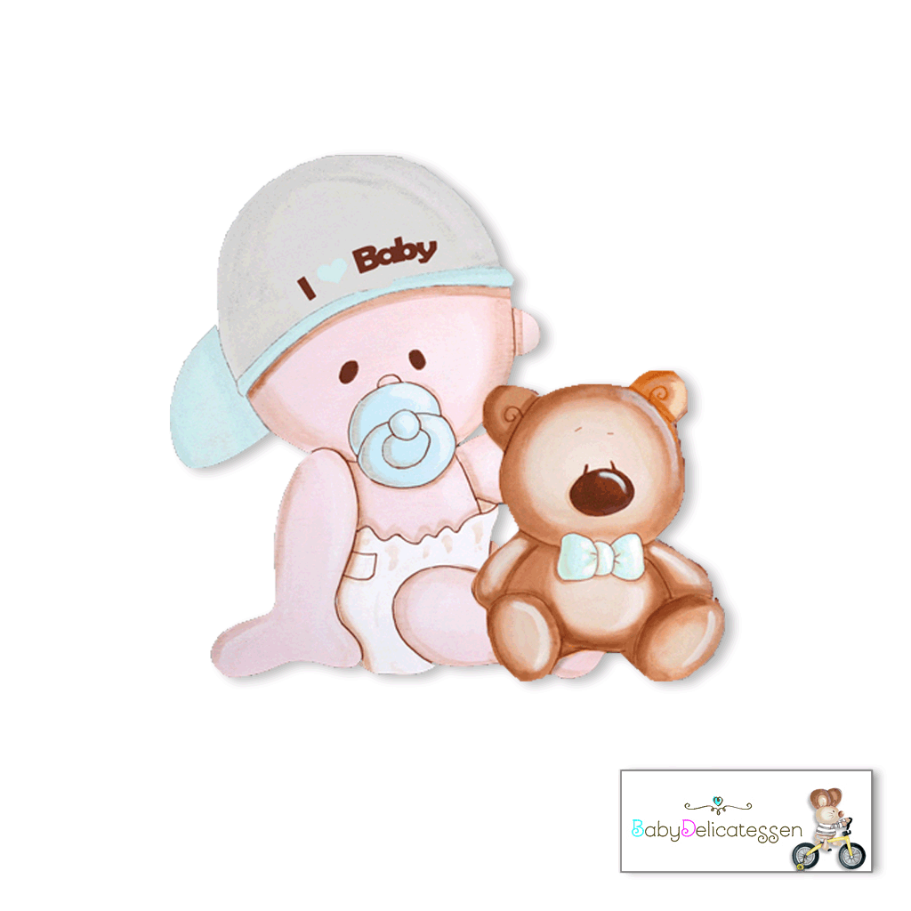 Silueta Bebé I love baby con osito