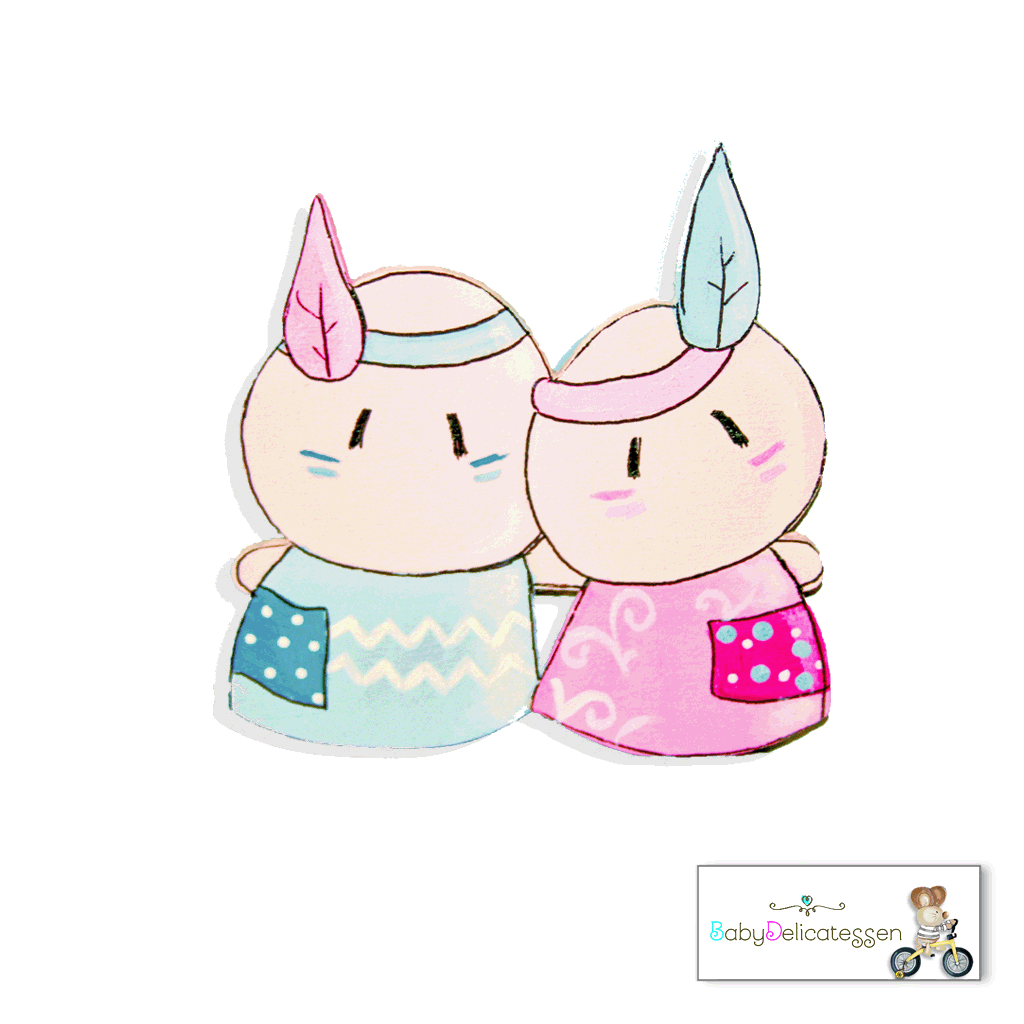 Silueta de madera infantil Twins