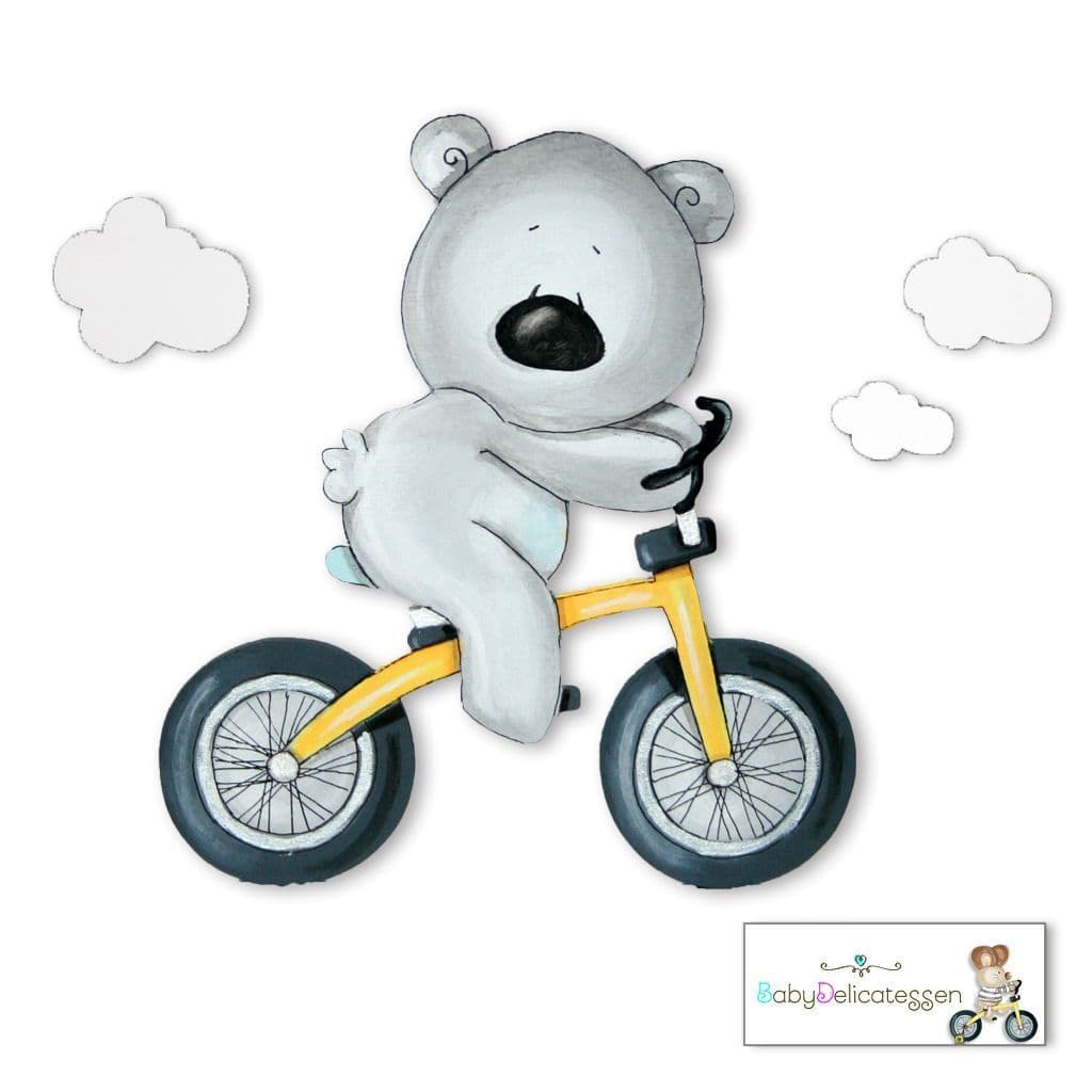 Silueta Osito en bici