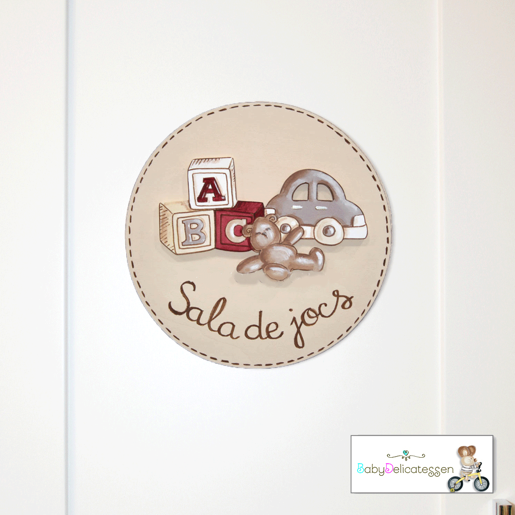 Placa de puerta sala de juegos