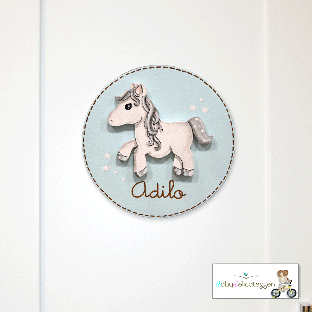 Placa de puerta con caballo