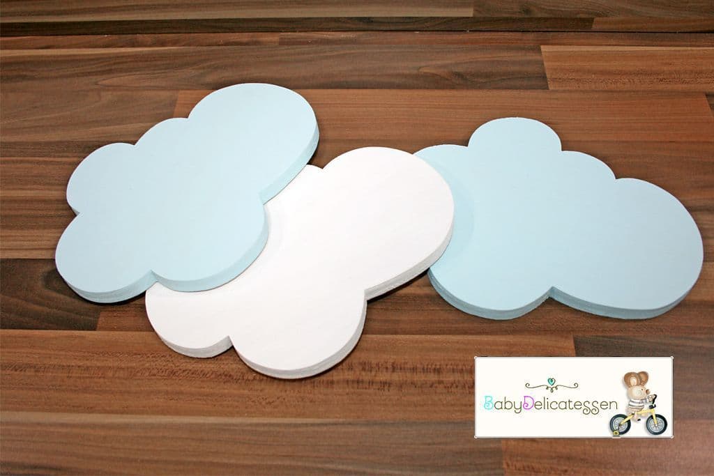 Siluetas de madera pack de tres nubes
