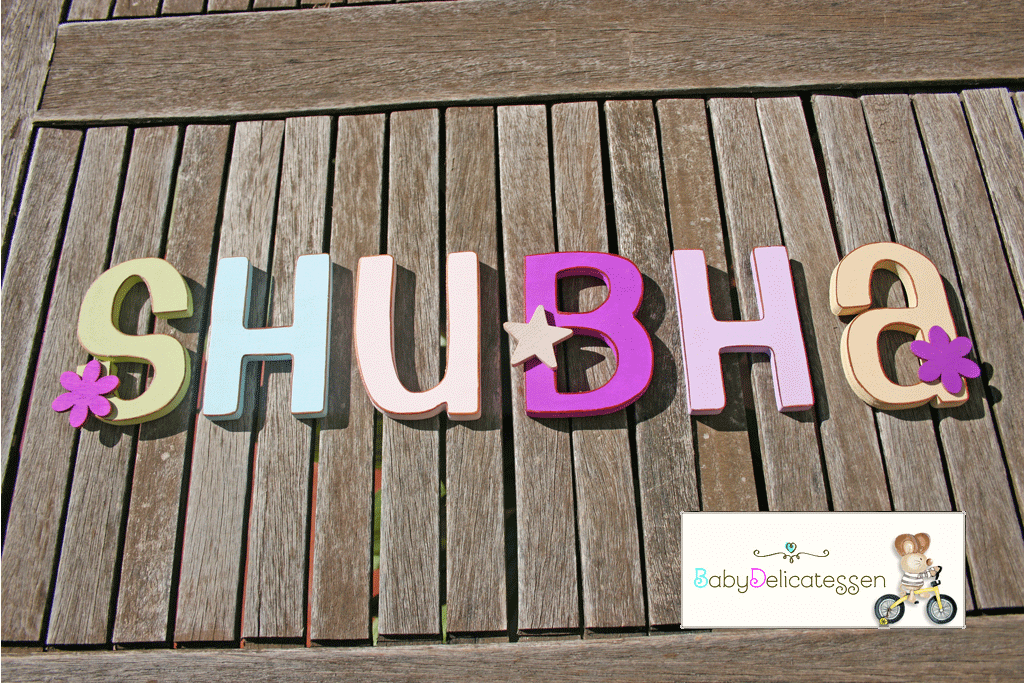 Letras de madera sueltas para pared tipo siete. 12 cm. de altura