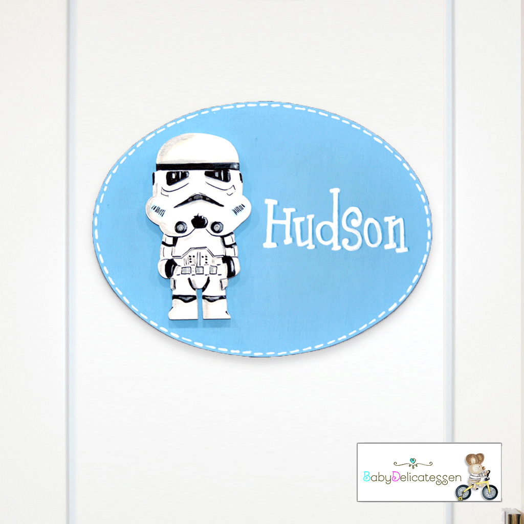 Placa de puerta ovalada Stormtrooper Star Wars 21 x 15 cm.