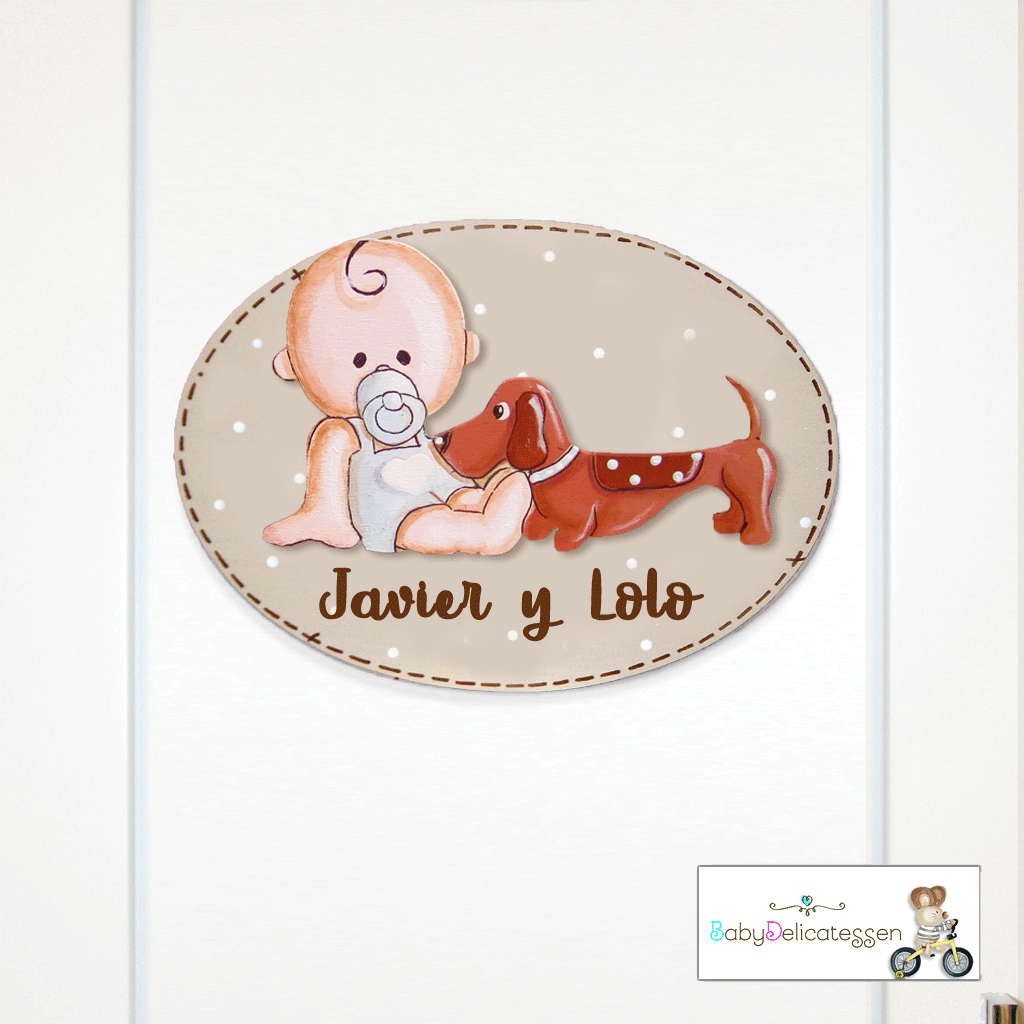 Placa bebé con perrito