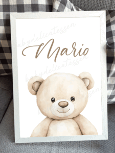 Lámina cabeza osito con nombre